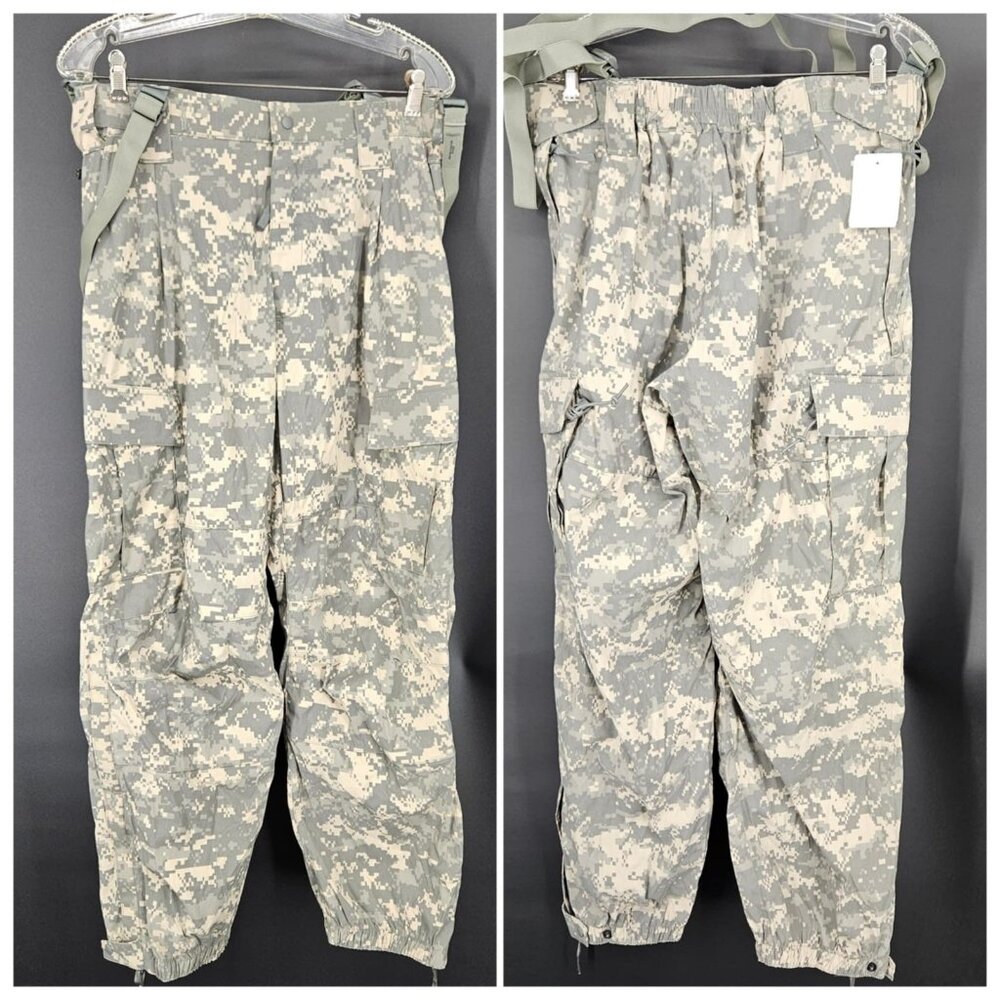US Army ECWCS Pants Mens Medium Regular UCP Camo Soft Cold Weath Lev 5 Suspender